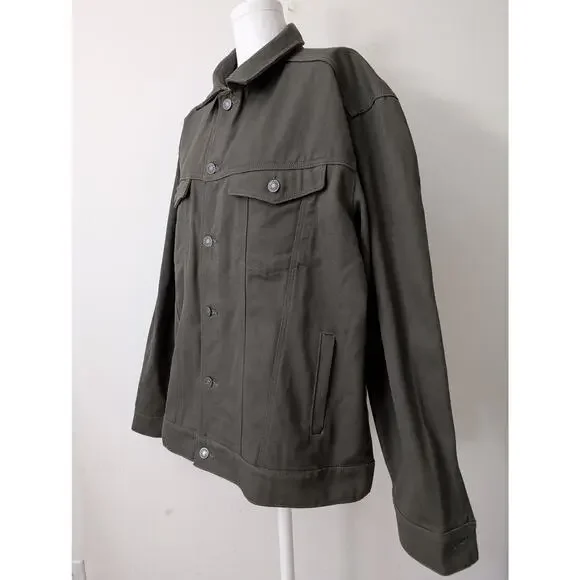 Line of Trade The Montana Canvas Trucker Jacket Ranger Green - Picture 5 of 15